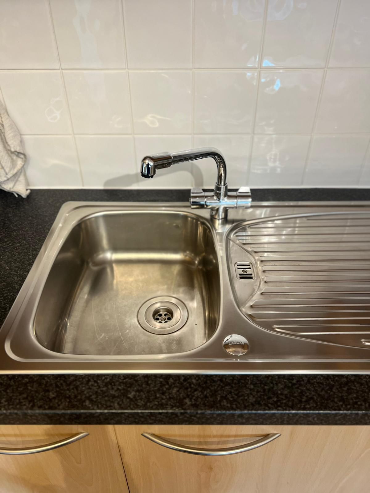 Polished kitchen sink